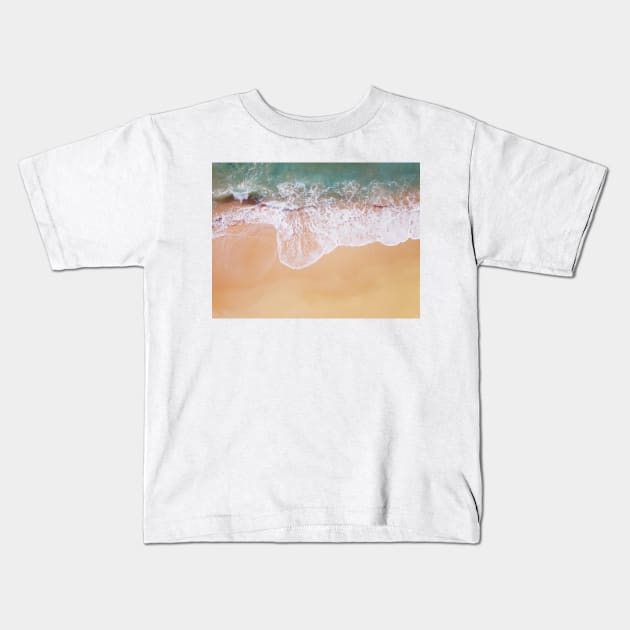 Sand and sea, crashing waves Kids T-Shirt by Melissa Peltenburg Travel Photography